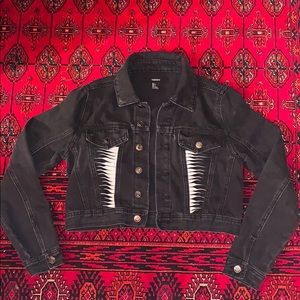 Black cropped jean jacket